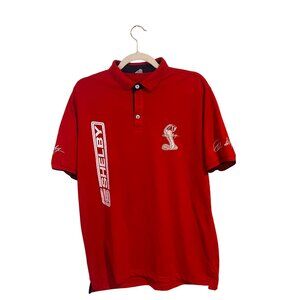 RARE Carroll Shelby Mustang Red Polo w/Front & Back Hit